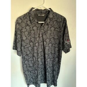 Travis Mathew polo golf tee men's size large black pineapple print